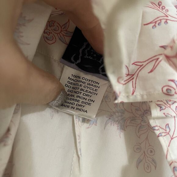 NWOT Thierry Colson Floral white cottage core 2 piece skirt and blouse Set Med - Picture 9 of 10